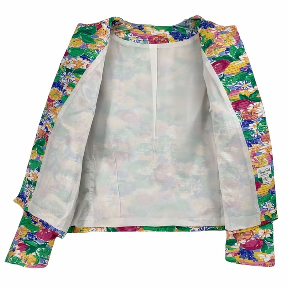 Vintage Margaret Smith Bright and Bold Floral Blazer, Made in the USA - Picture 5 of 12